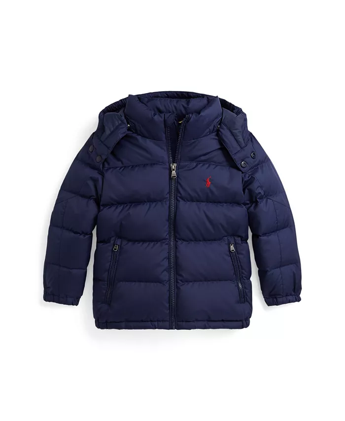 

Детская утепленная куртка с капюшоном для мальчиков 2-7 лет из ткани Ripstop Polo Ralph Lauren, синий