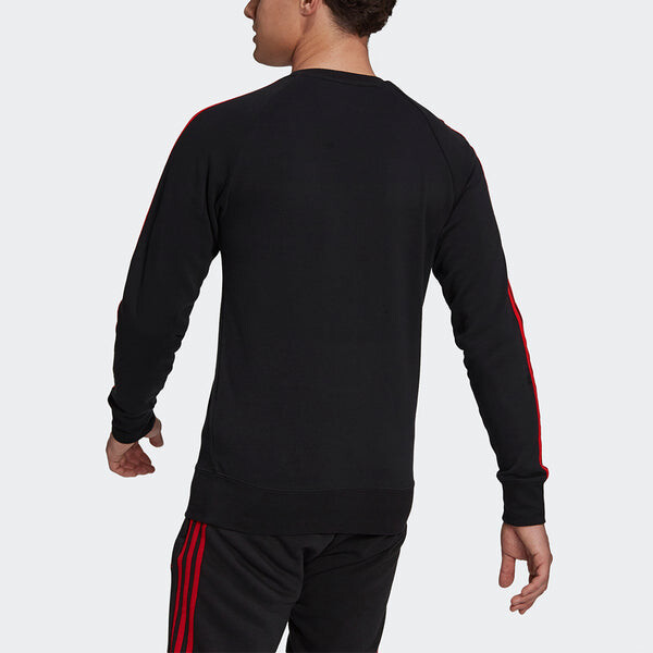 Толстовка Men's adidas Fcb Swt Top Logo Printing Contrasting Colors Stripe Soccer/Football Sports Black, мультиколор — фото 3