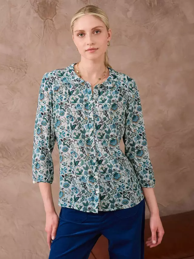 

Рубашка Brora Liberty Print Silk, цвет sky blue vine