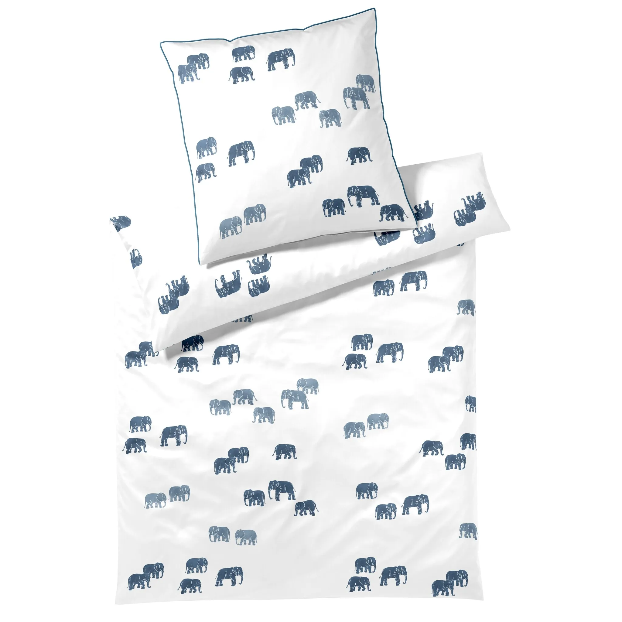 

Элегантное постельное белье «Пальма», приятное к коже Elegante, темно-синий