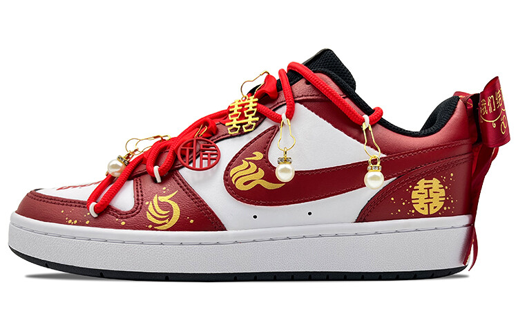 

Кроссовки Nike Court Borough Skateboarding Shoes Women's Low-top Burgundy/gold, цвет Burgundy