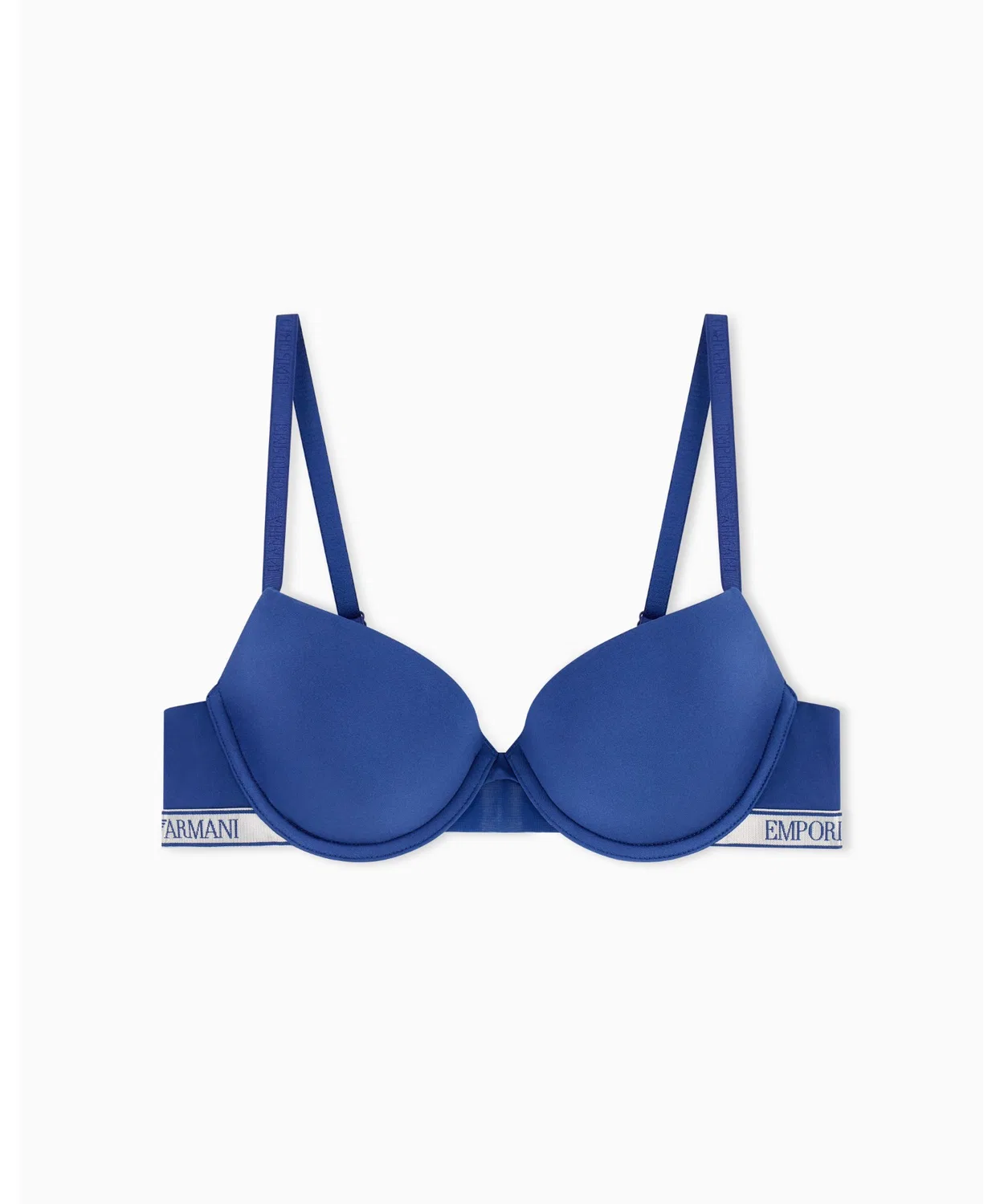 Бюстгальтер push-up Emporio Armani ASV Iconic из микрофибры, синий