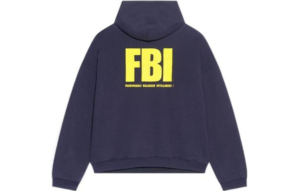 Толстовка year of the tiger fbi revesible hoodie 'navy' Balenciaga, синий — фото 2