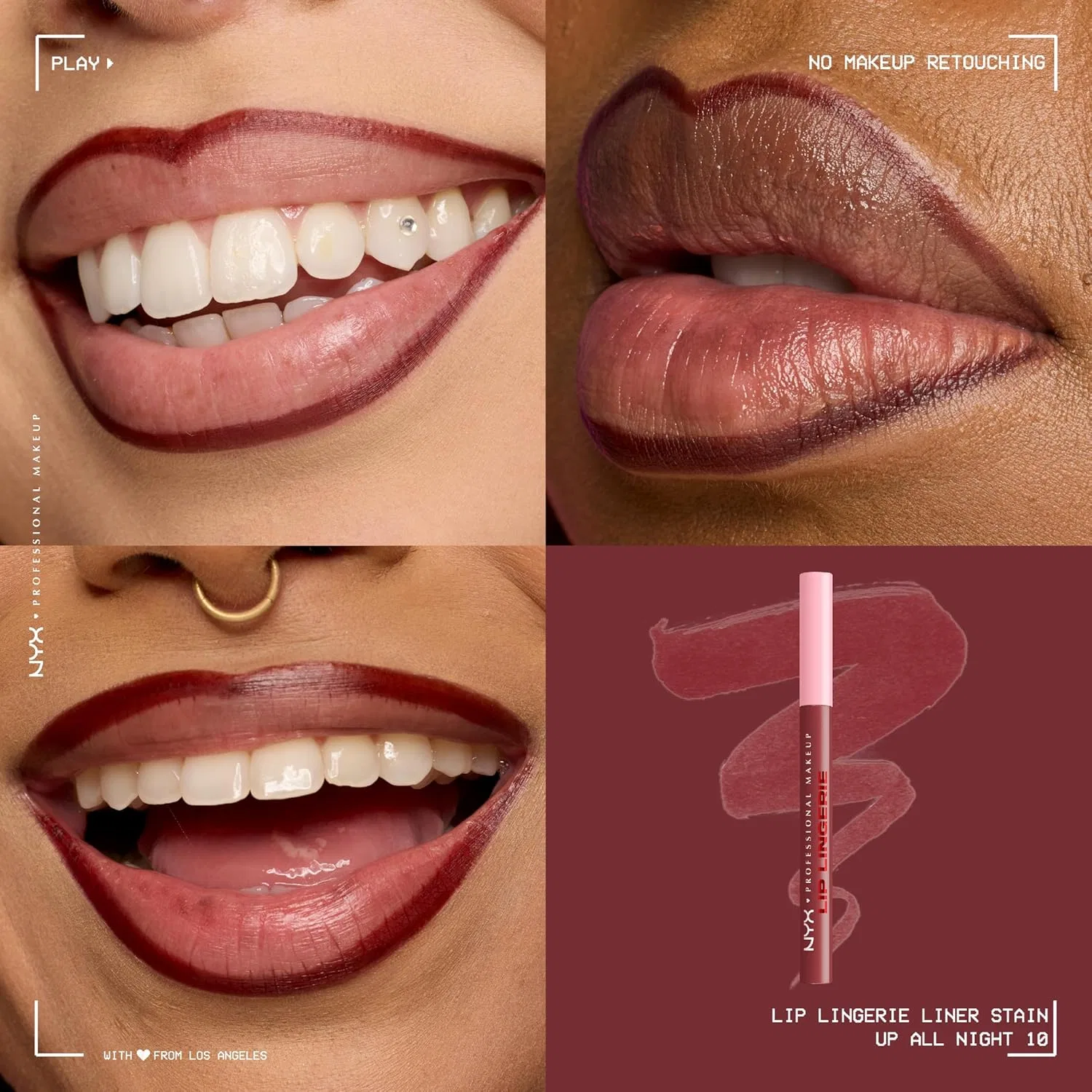 Липкий карандаш для губ NYX Professional Makeup Lip Lingerie Liner Up All Night 0,03 унции — фото 3