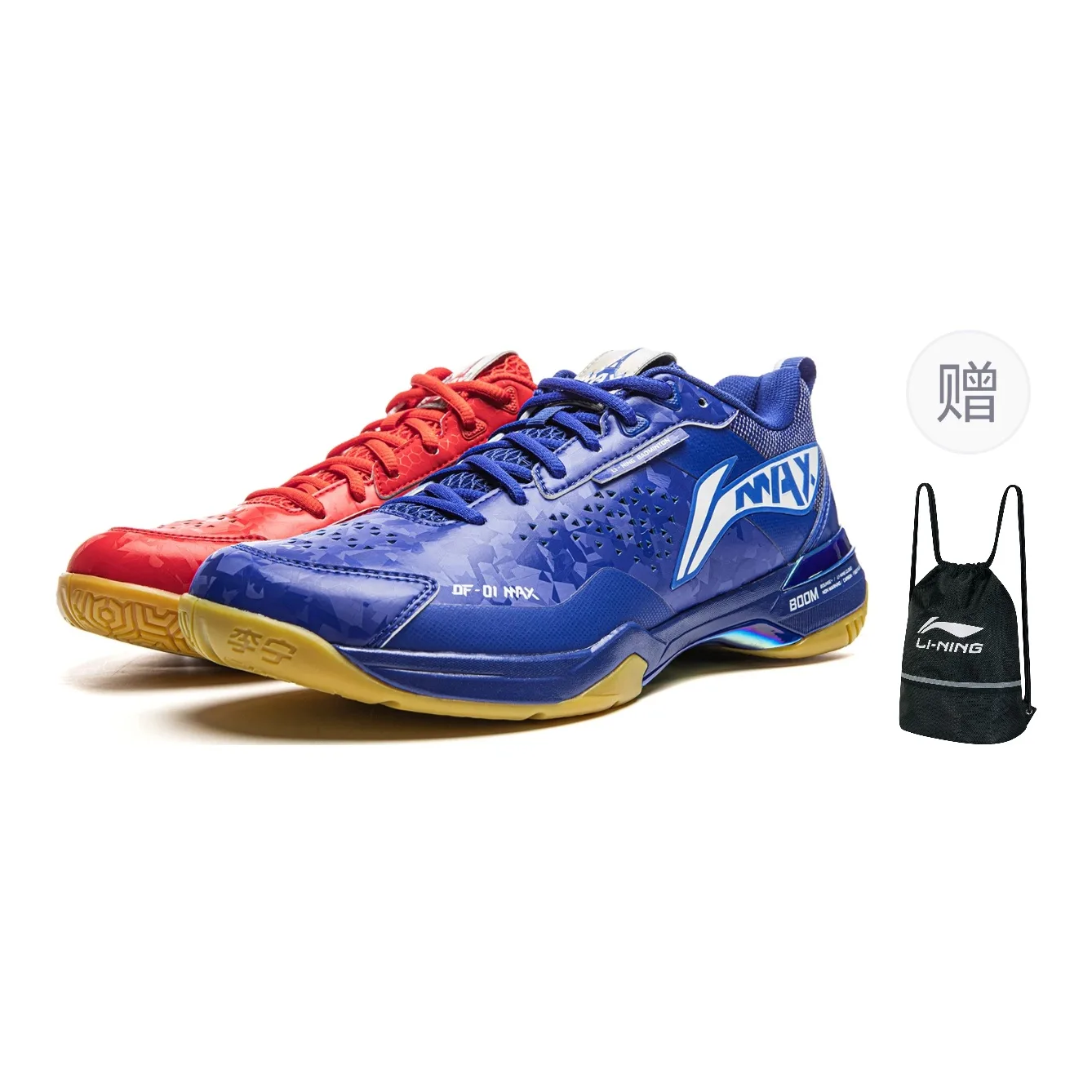 Кроссовки для бадминтона Li-Ning Textile, Synthetic Leather Slip Resistant Abrasion Resistant низкие унисекс синие красные