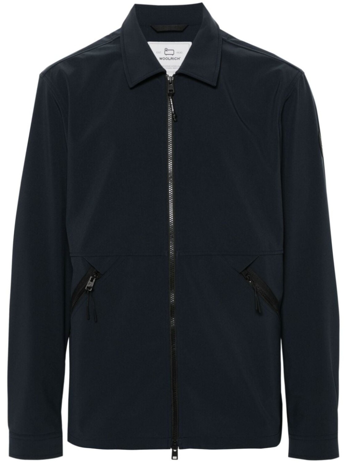 

Woolrich куртка на молнии с нашивкой-логотипом, синий