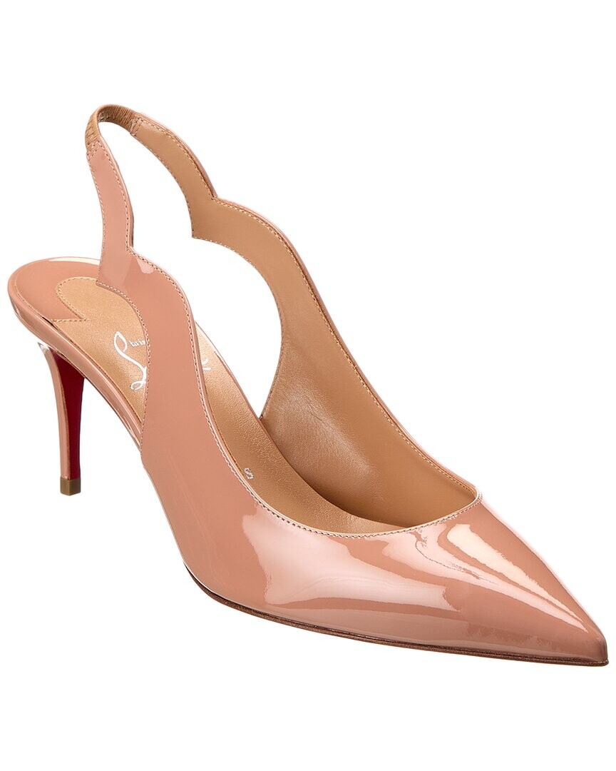 

Christian Louboutin Hot Chick Sling 70 Патентные туфли-лодочки с ремешком на пятке, бежевый