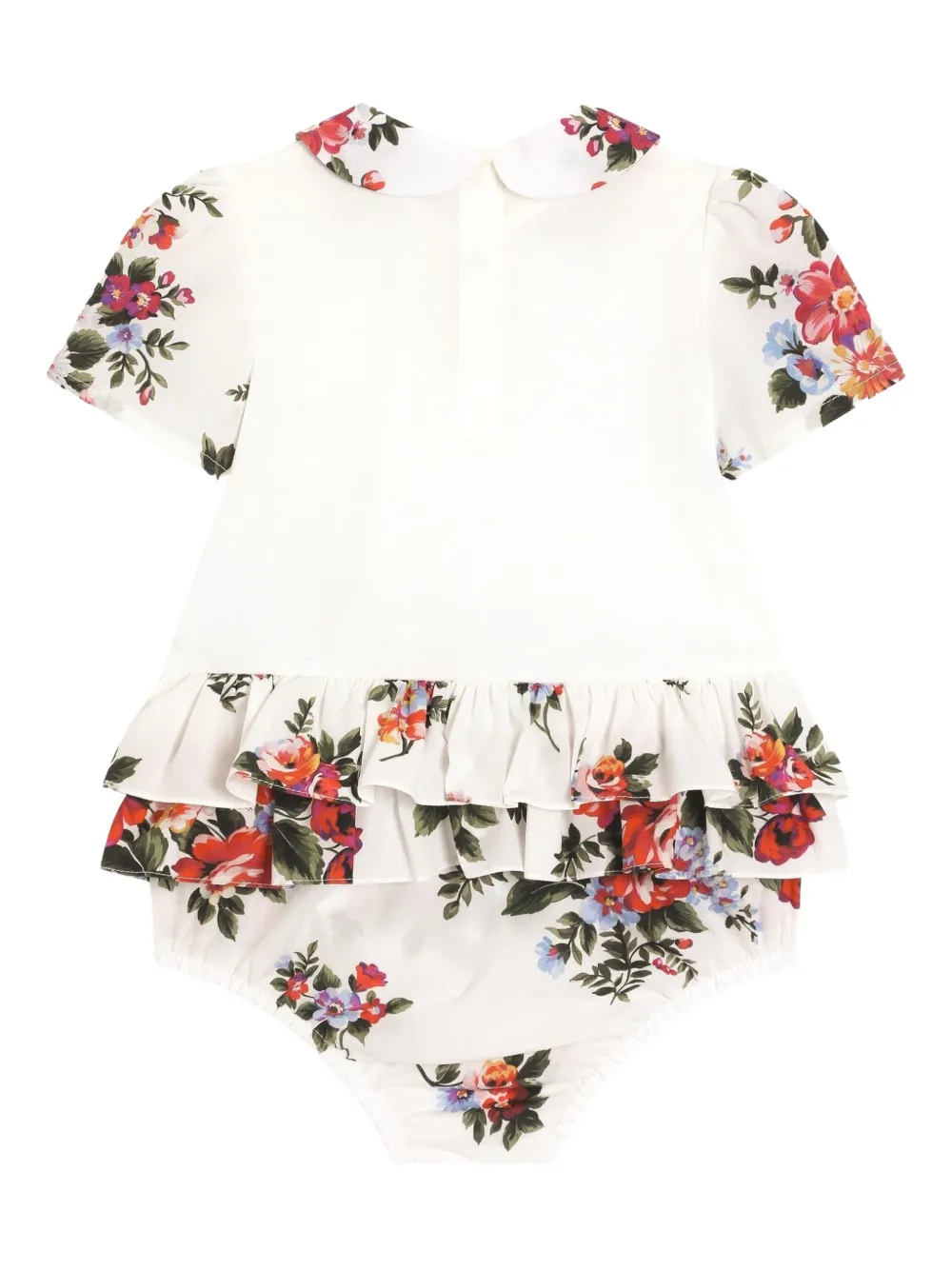 Боди с оборками и цветочным принтом Dolce & Gabbana Kids, белый — фото 2