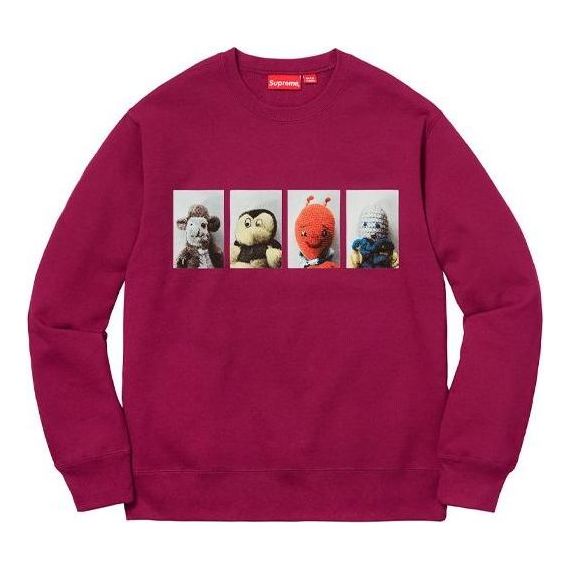 

Свитер Supreme FW18 X Mike Kelley AhhYouth! Crewneck Sweatshirt 'Dark Magenta Burgundy', бордовый