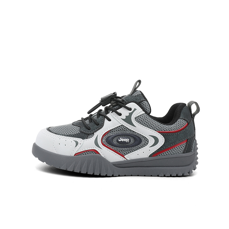 

Jeep Дышащие легкие амортизирующие низкие кроссовки для бега с эффектом увеличения роста Stone Gray White для детей