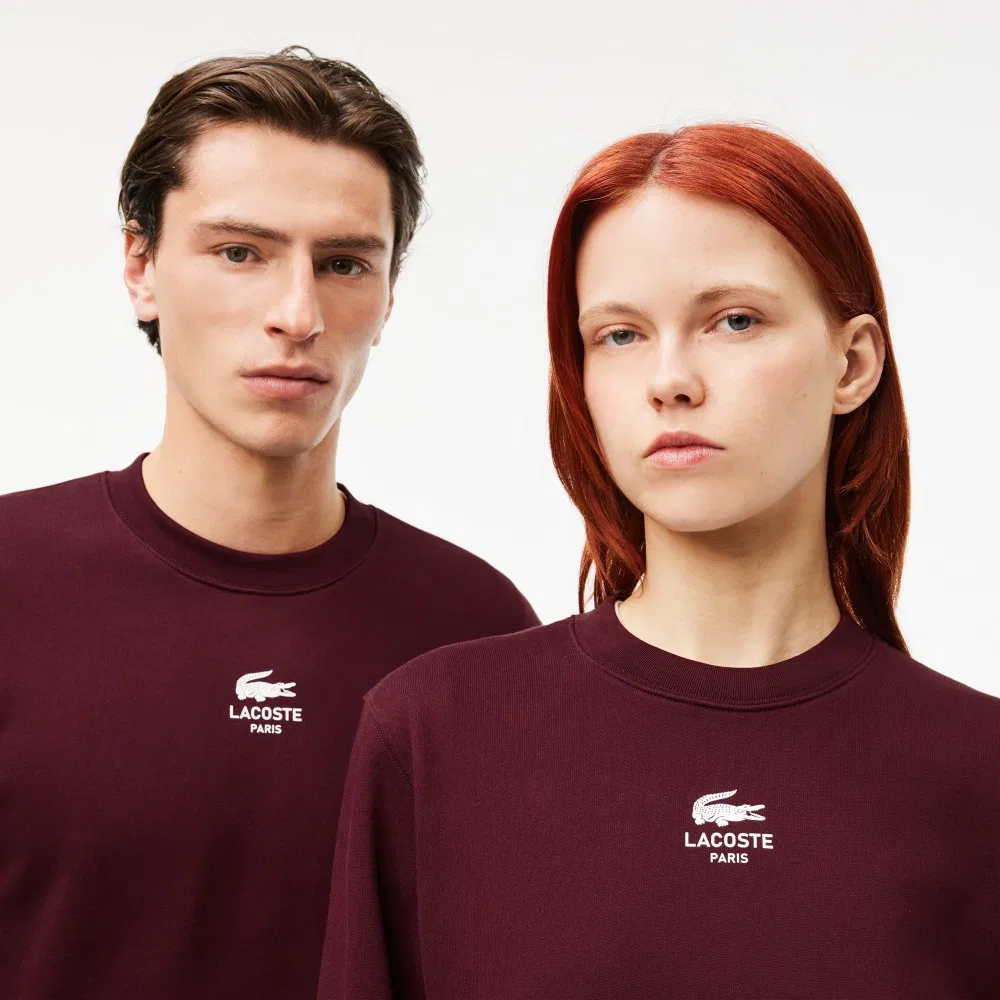 Мужской повседневный свитшот из имитации шерсти коричневый от Lacoste — фото 2