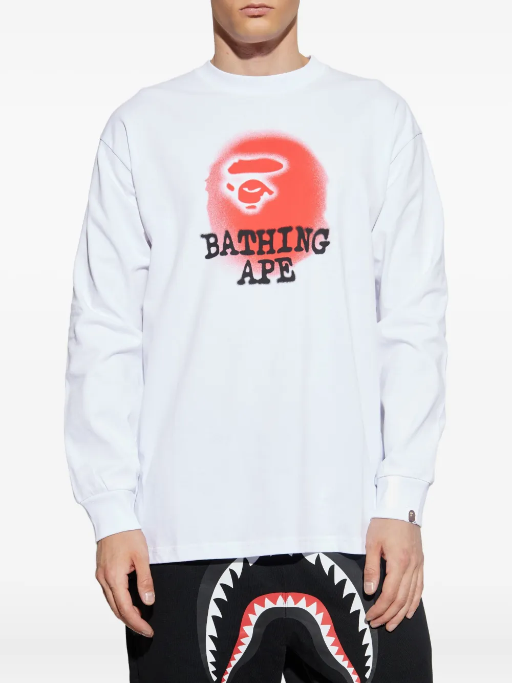 

Джемпер с длинными рукавами и принтом-спреем A BATHING APE, белый