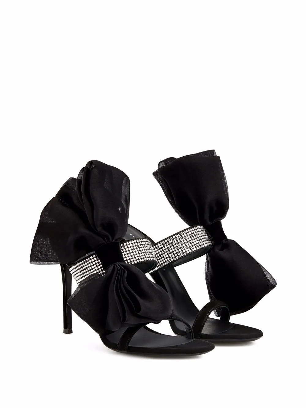 Босоножки Amabel с бантами Giuseppe Zanotti, черный — фото 3