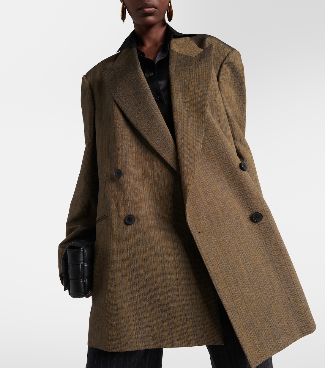 Двубортный блейзер из смесовой хлопковой ткани Dries Van Noten, желтый — фото 4