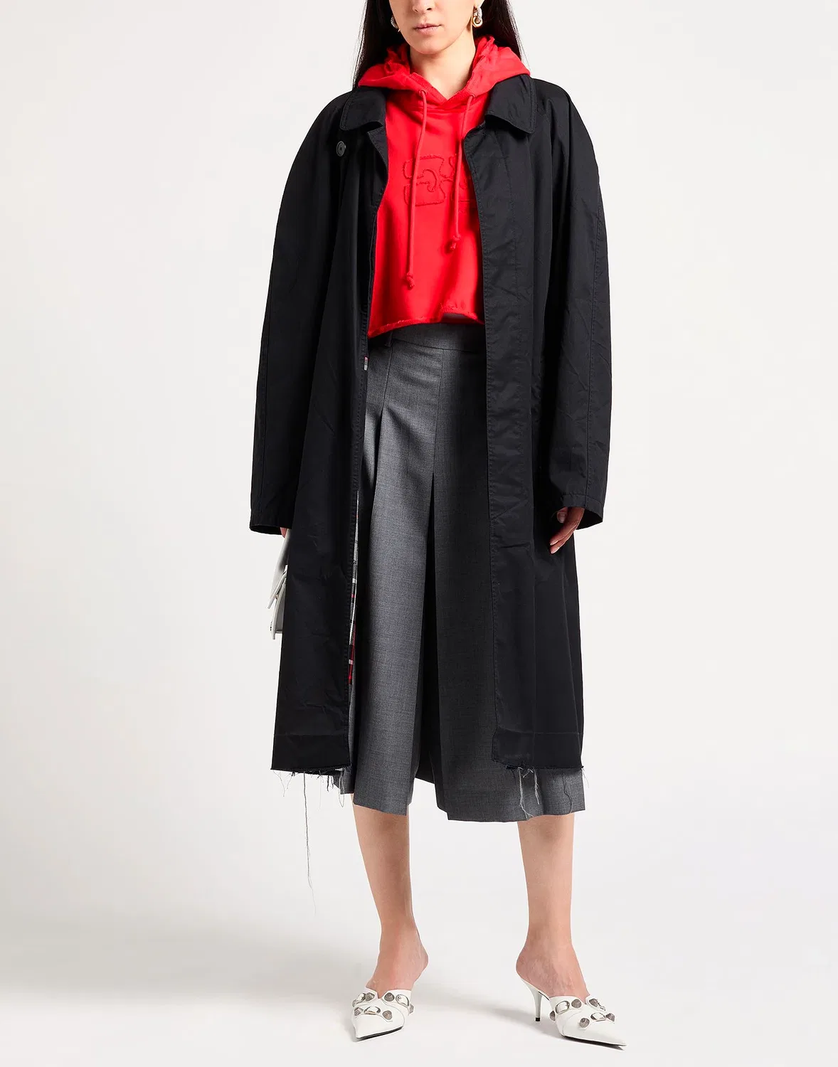 Пальто твидовое Balenciaga черное — фото 4