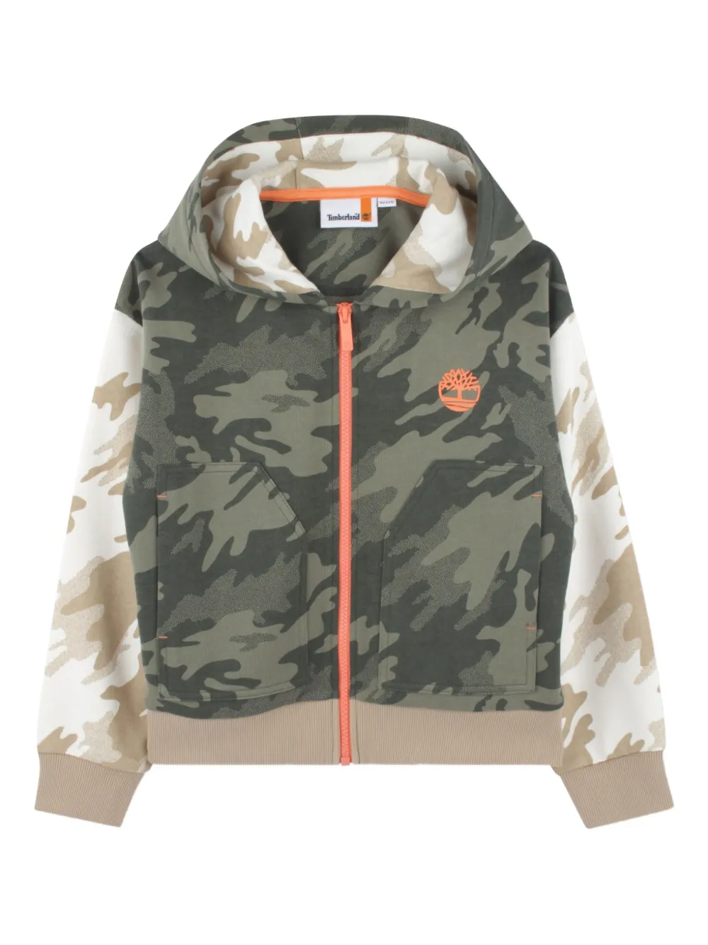 

Худи с камуфляжным принтом Timberland Kids, зеленый