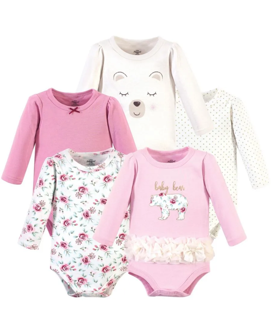 Набор из 5 боди с длинными рукавами Treasure Little Treasure, Floral Baby Bear