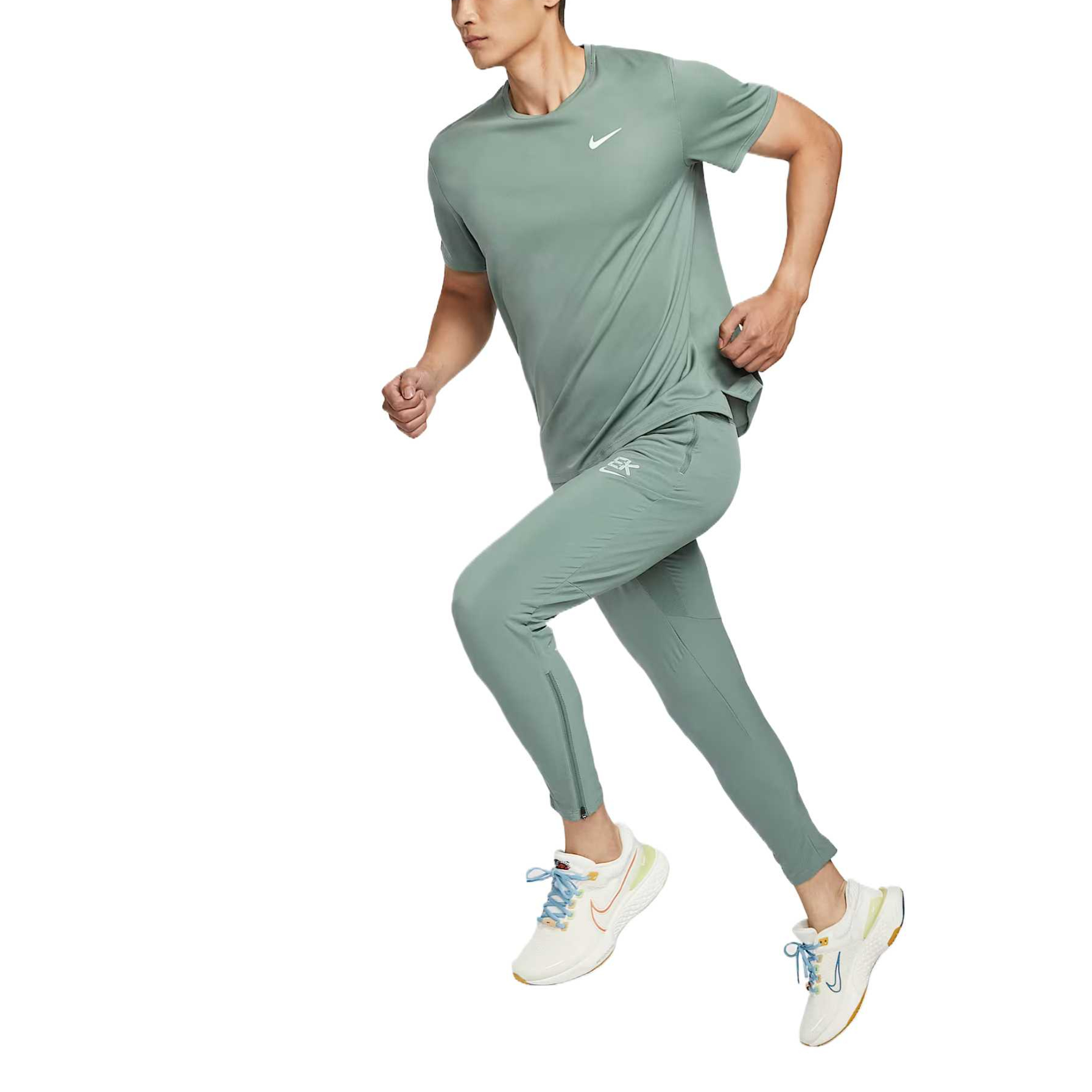 Мужские беговые брюки dri fit Nike, зеленый — фото 4
