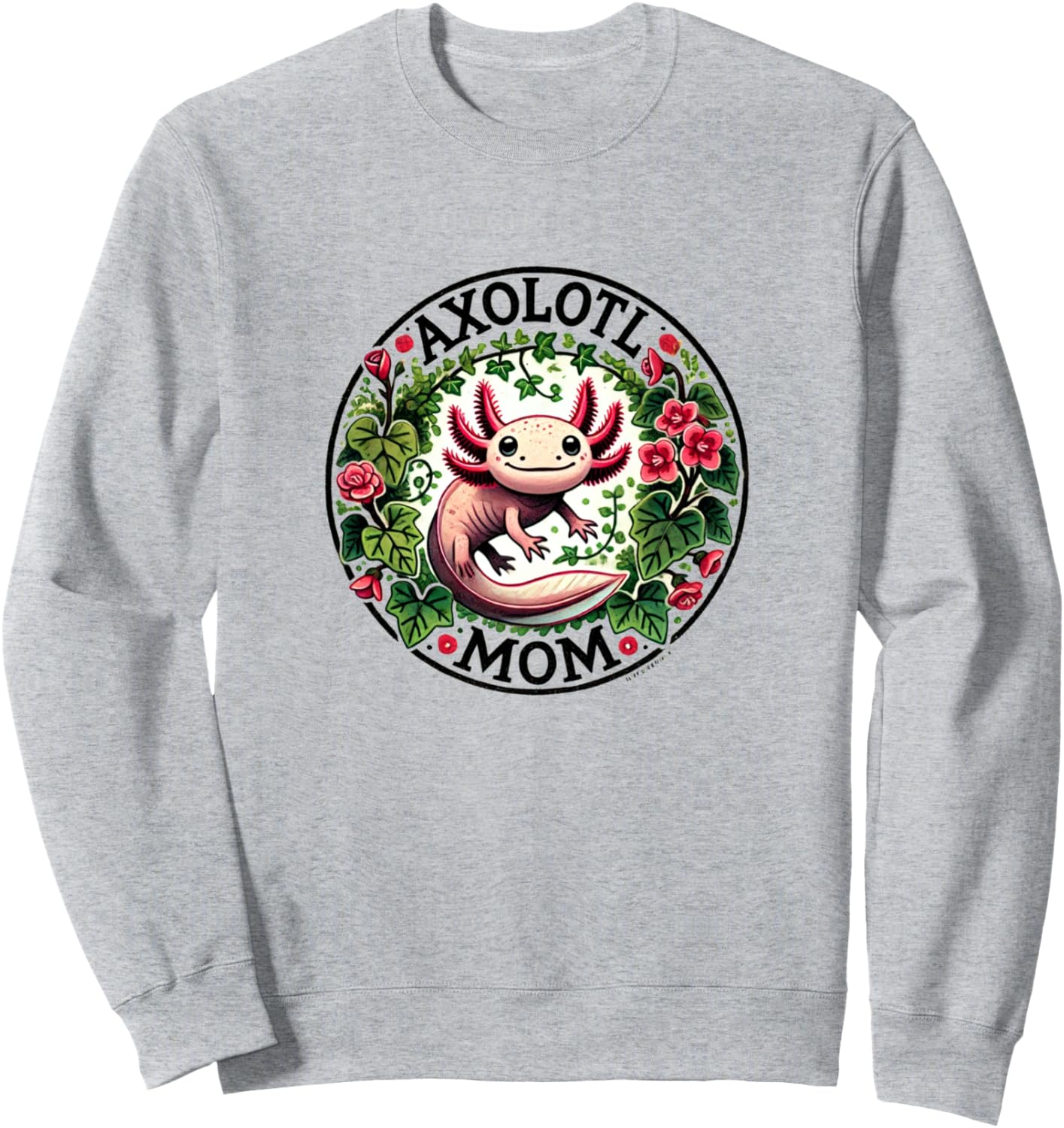 

Иллюстрация мамы-аксолотля. Милая толстовка с изображением аксолотля Axolotl Lovers Snugg, серый