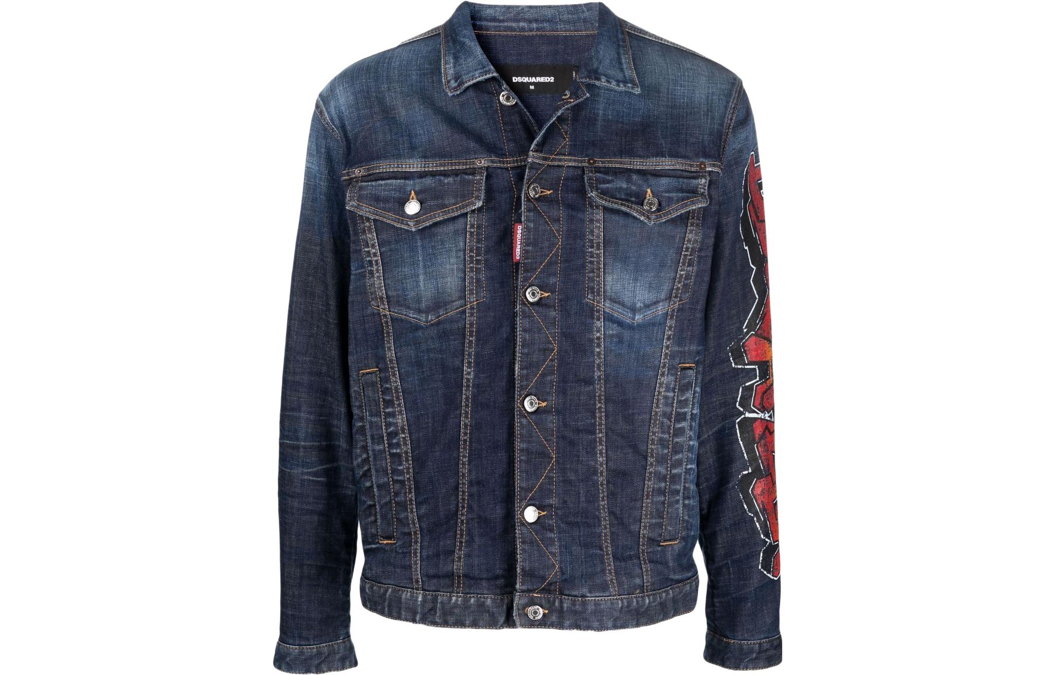 

DSQUARED 2 Куртка джинсовая с принтом граффити, Blue