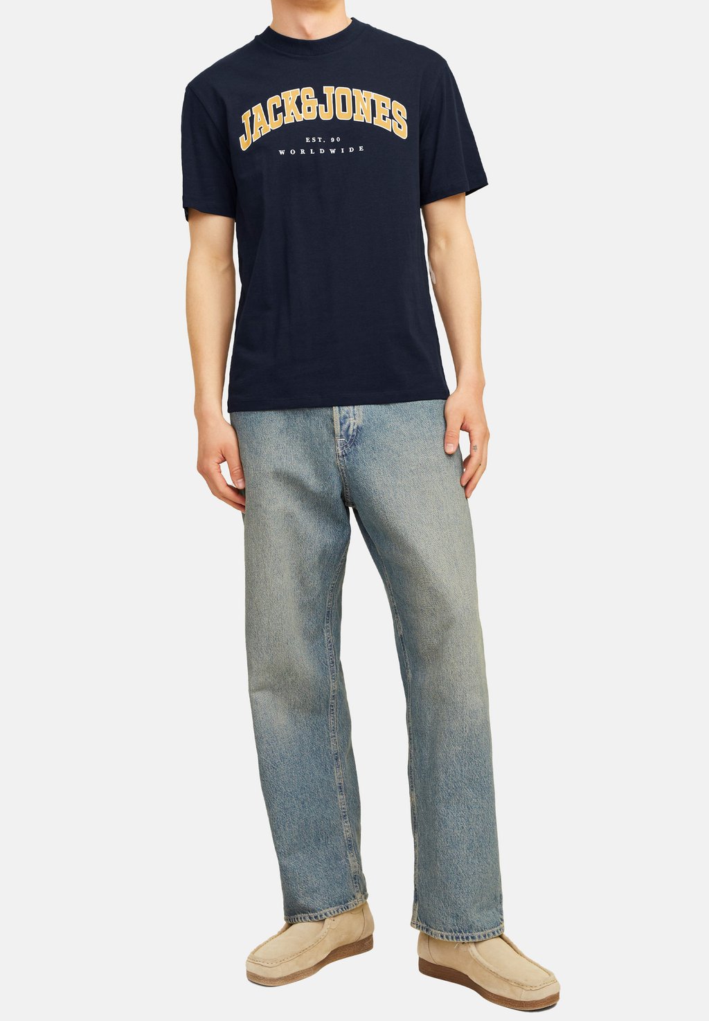 

Футболка с принтом 3 PACK Jack & Jones, цвет Weiß Dunkelblau