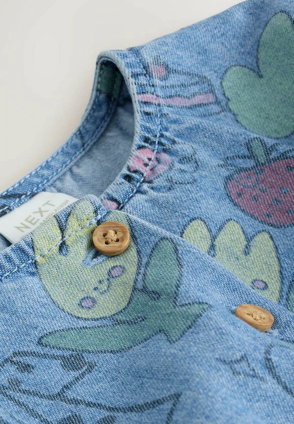Джинсовое платье прямого кроя с короткими рукавами Next, Pet Print Denim — фото 2