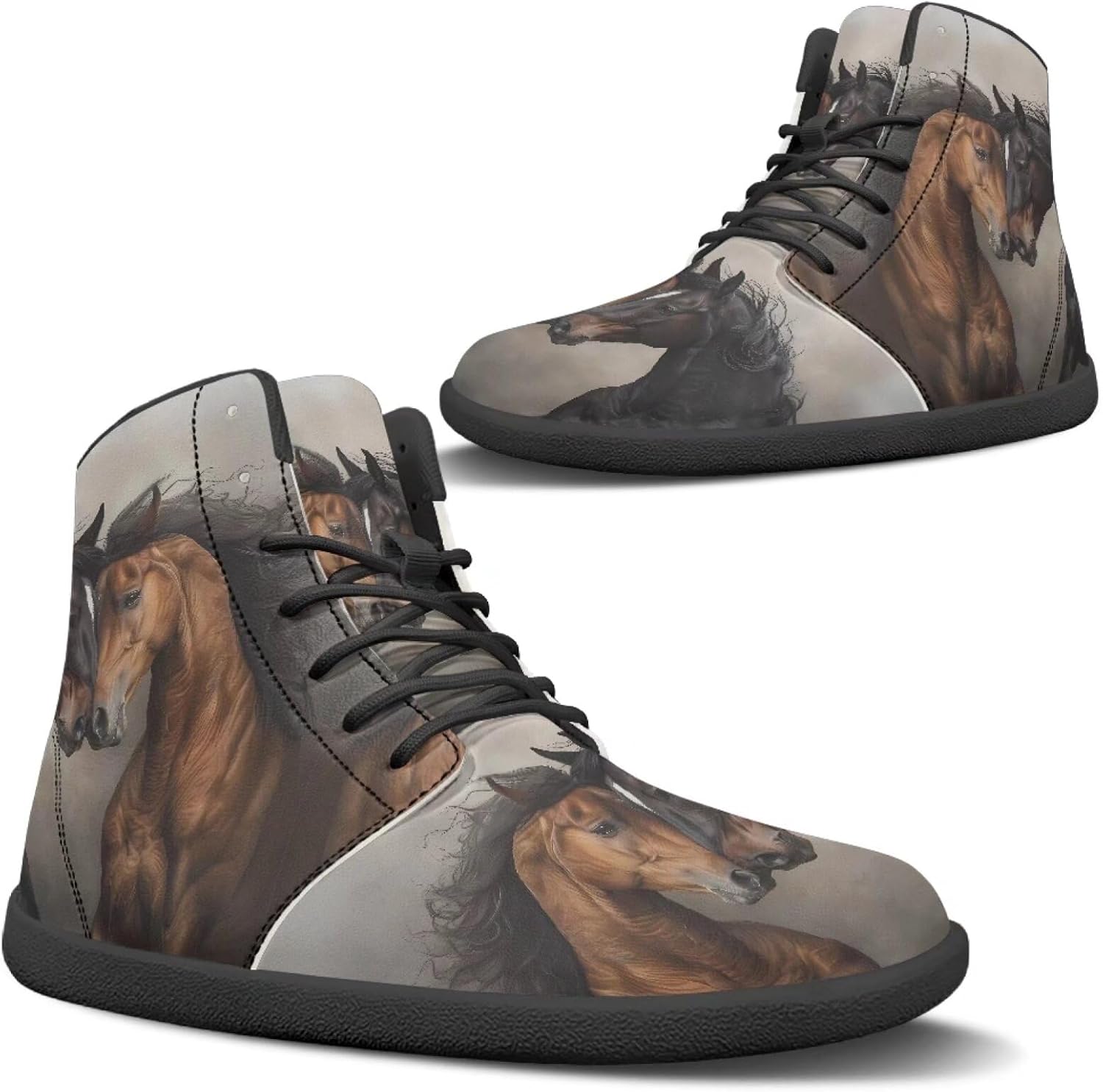 

Мужские кроссовки Binienty широкой ширины для ходьбы, Horse Print