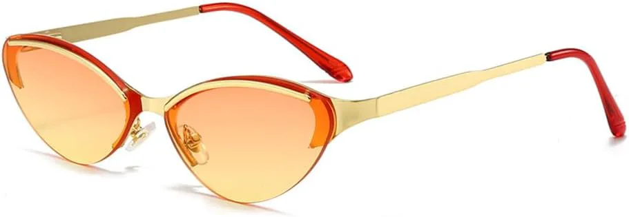 

Солнцезащитные очки без металлической оправы, с дужками-рогатками, «кошачий глаз», женские очки для уличной фотографии, очки для активного отдыха VFDHN, Orange