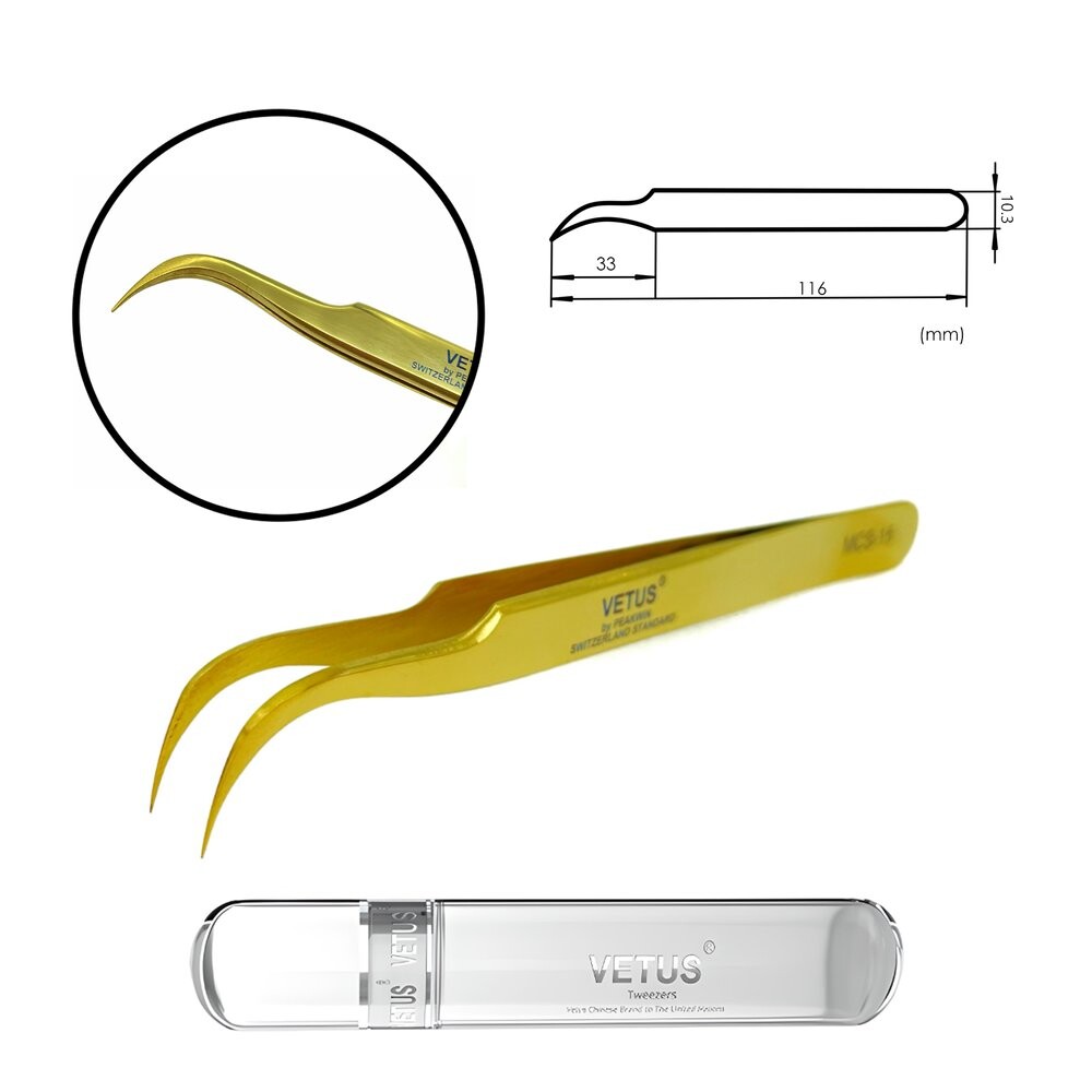 

Пинцет Vetus MCS-15, золотой