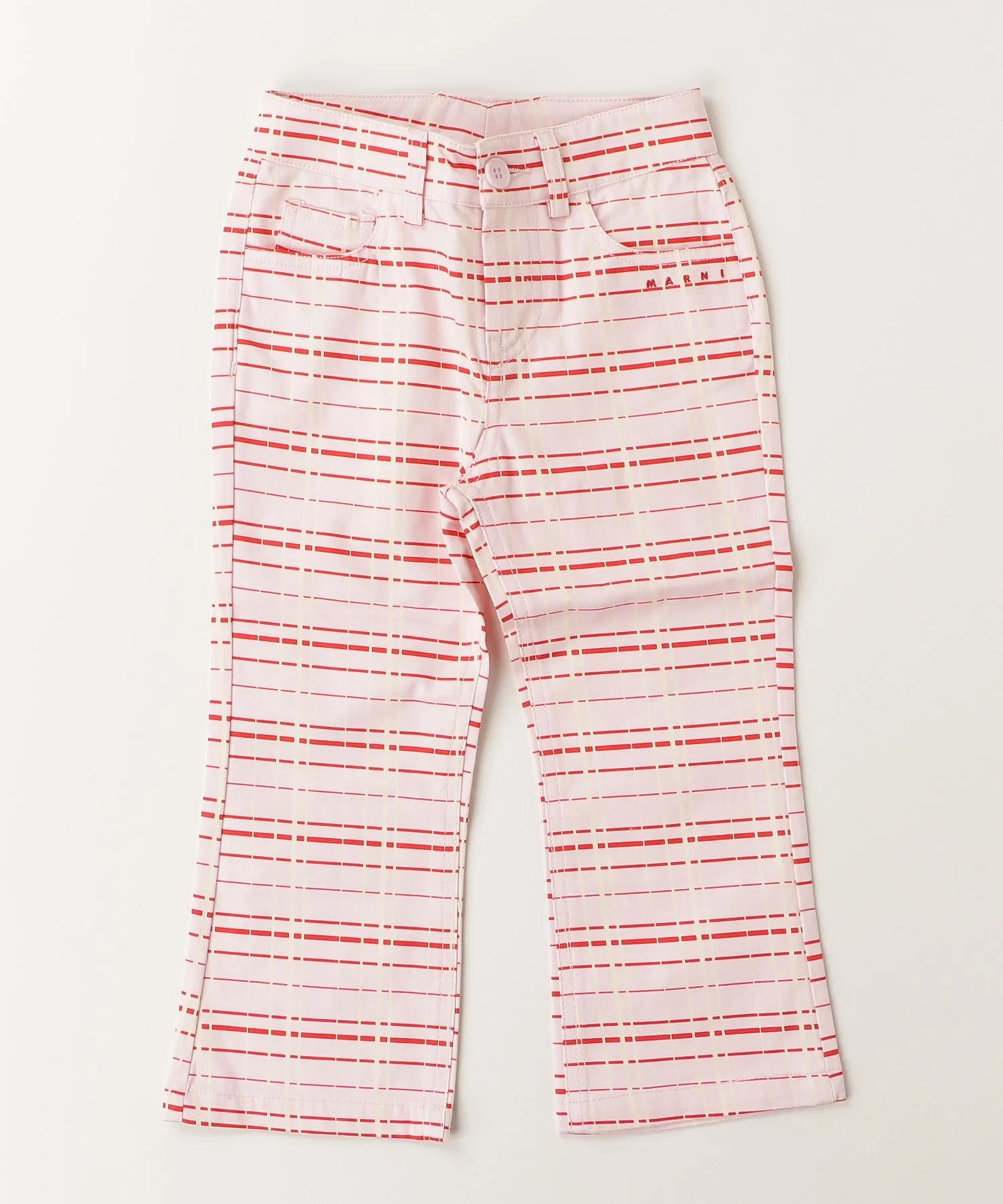 Женские брюки MARNI Kids & Junior в клетку, хлопковые, прямые, светло-розовые