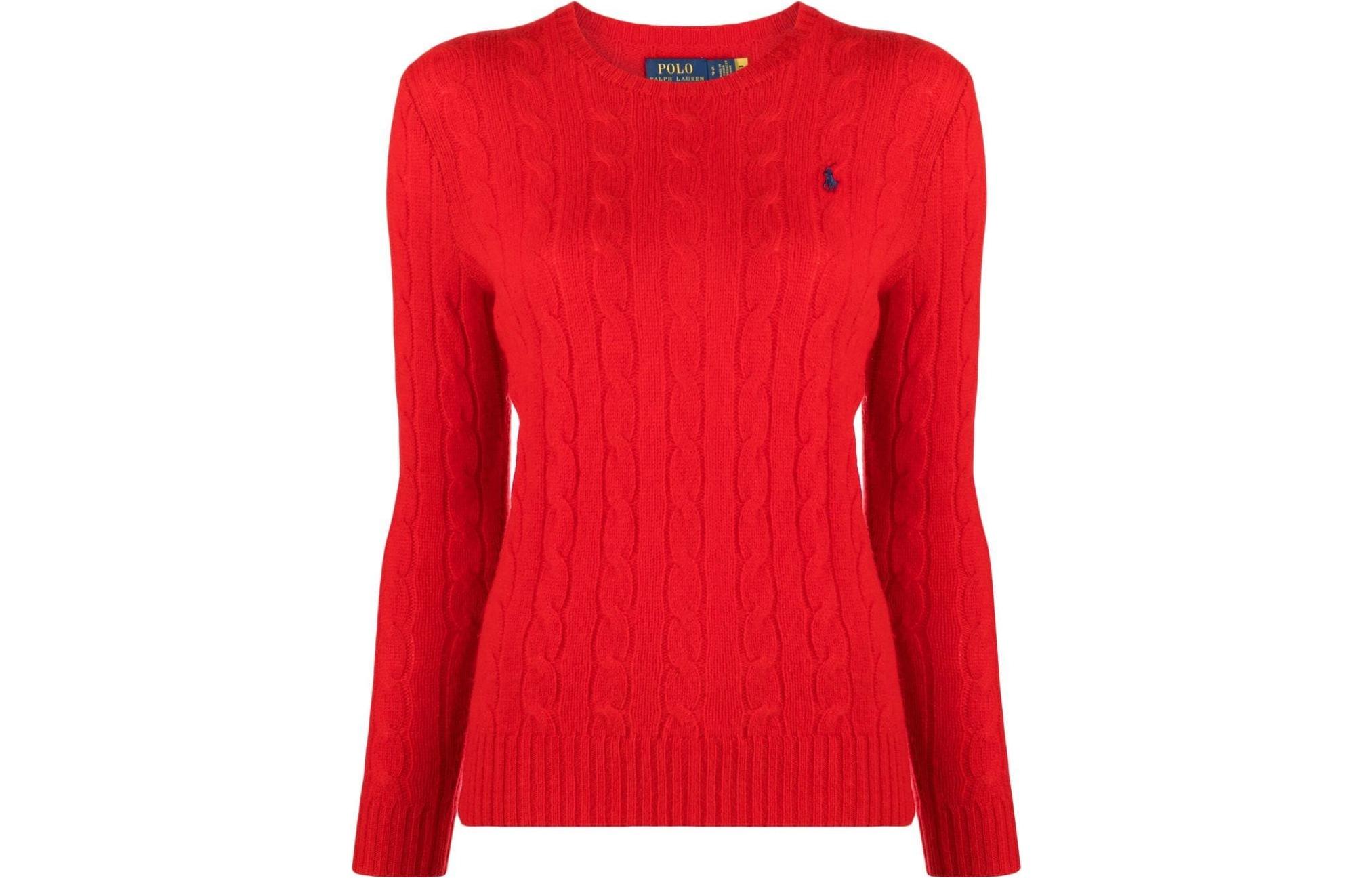 

Джемпер с косой вязкой Julianna Polo Ralph Lauren, красный