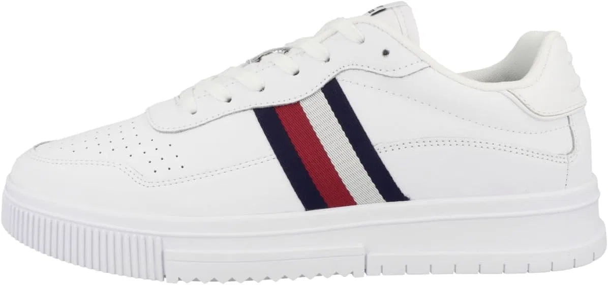 Мужские низкие кроссовки Tommy Hilfiger Supercup с кожаными полосками, White
