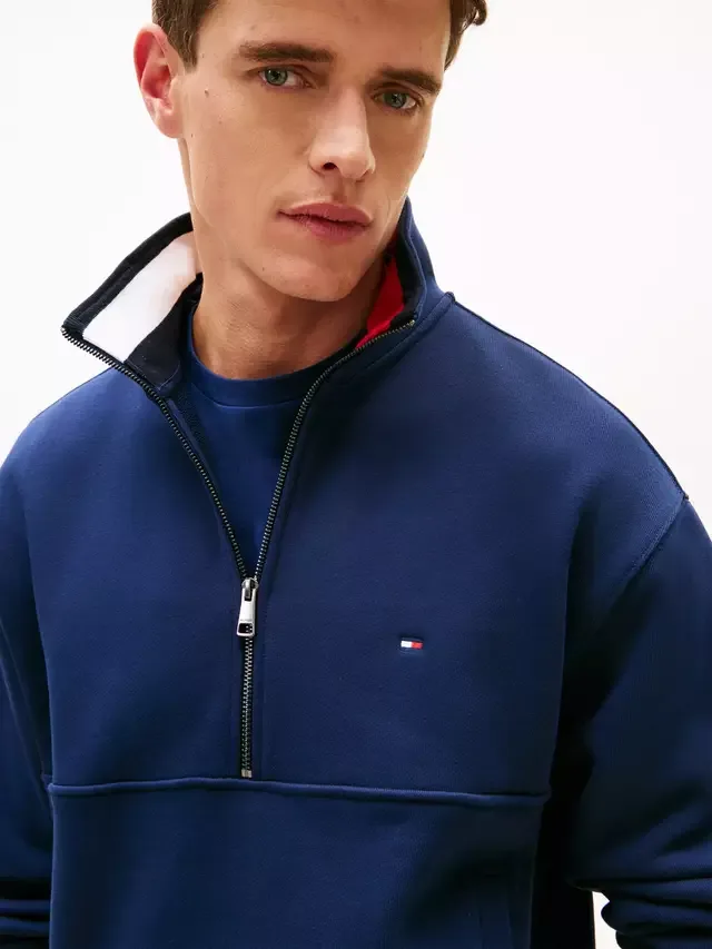 Толстовка с застежкой-молнией и цветными блоками, темно-синяя Tommy Hilfiger — фото 4