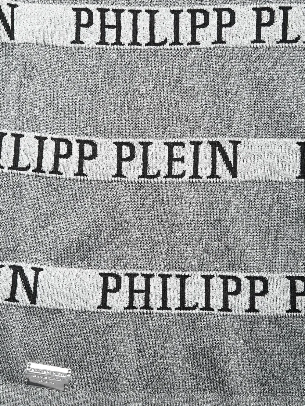 Вязаное платье Philipp Plein Junior, серый — фото 3