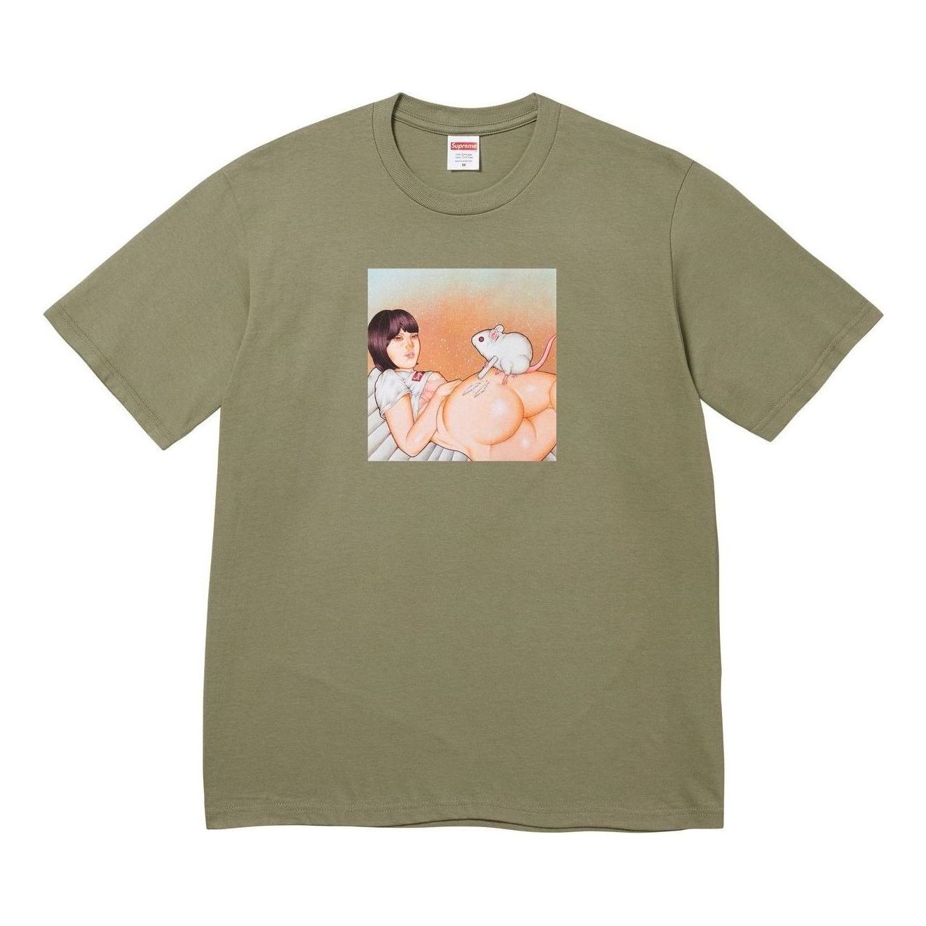Футболка Supreme Mouse 'Light Olive'