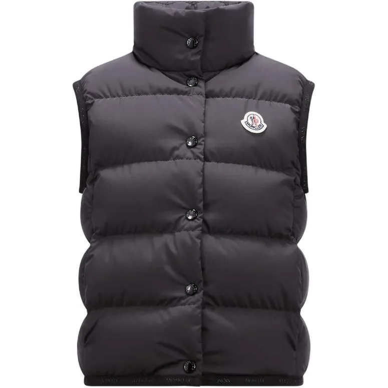 Детский жилет с воротником стойкой Moncler, черный — фото 3
