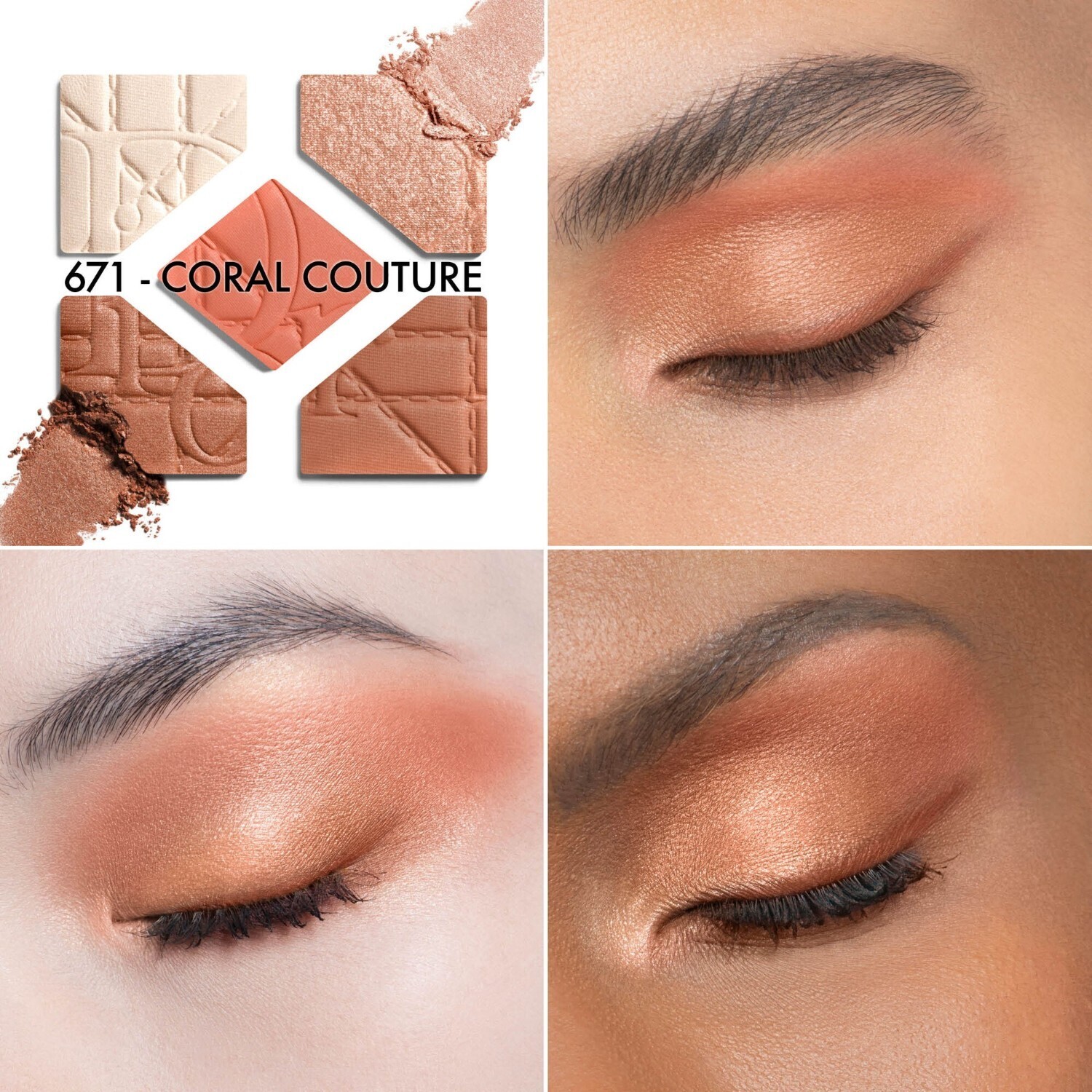 Тени для век diorshow 5 couleurs - cannage limitierte edition Dior, coral couture, вес 7 гр. — фото 3