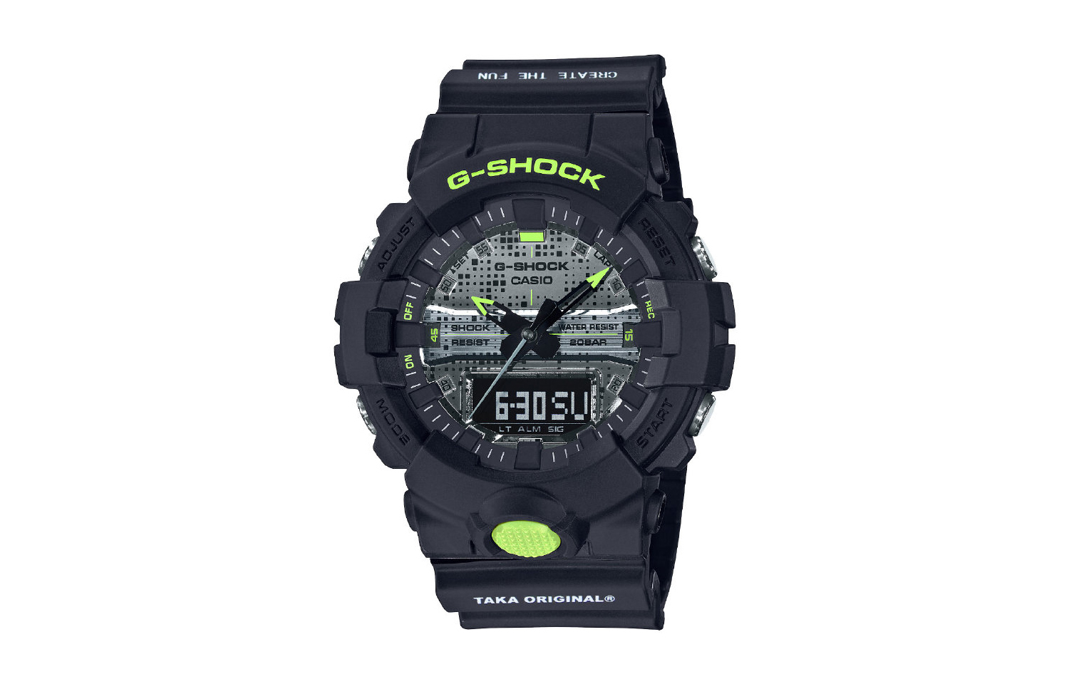 

Мужские черные часы CASIO, неоново-зеленые
