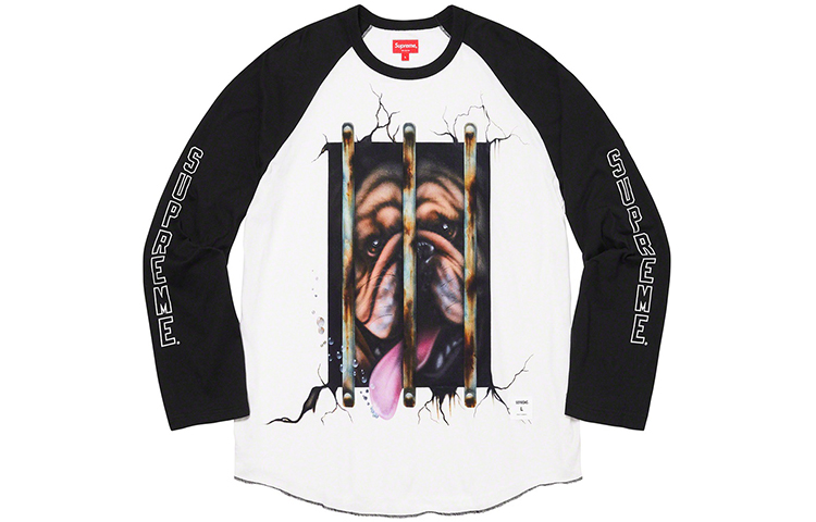 Футболка Dog Raglan Supreme с длинным рукавом, оранжево-белая — фото 4
