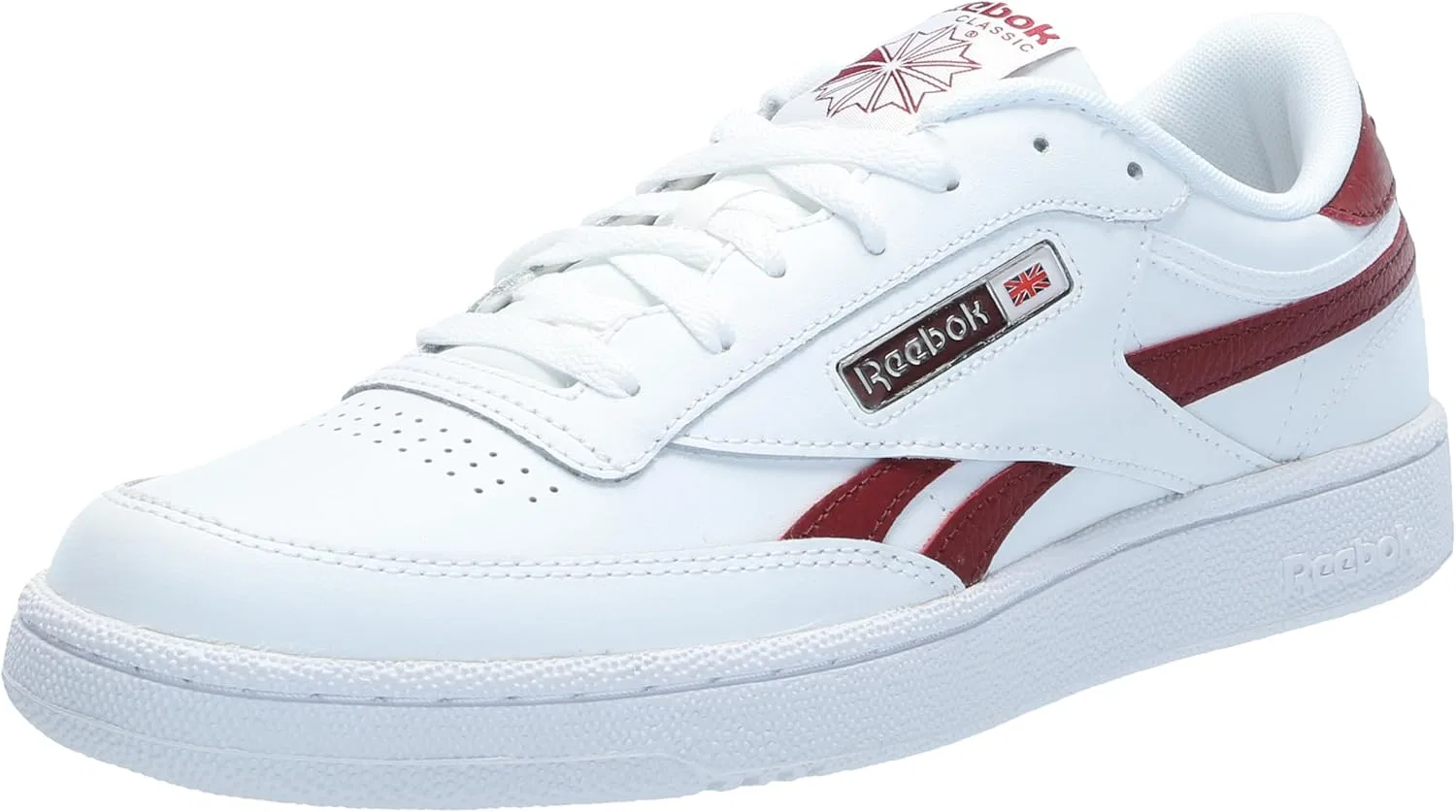 Кроссовки теннисные Reebok Club C Revenge, белый/бордовый/белый