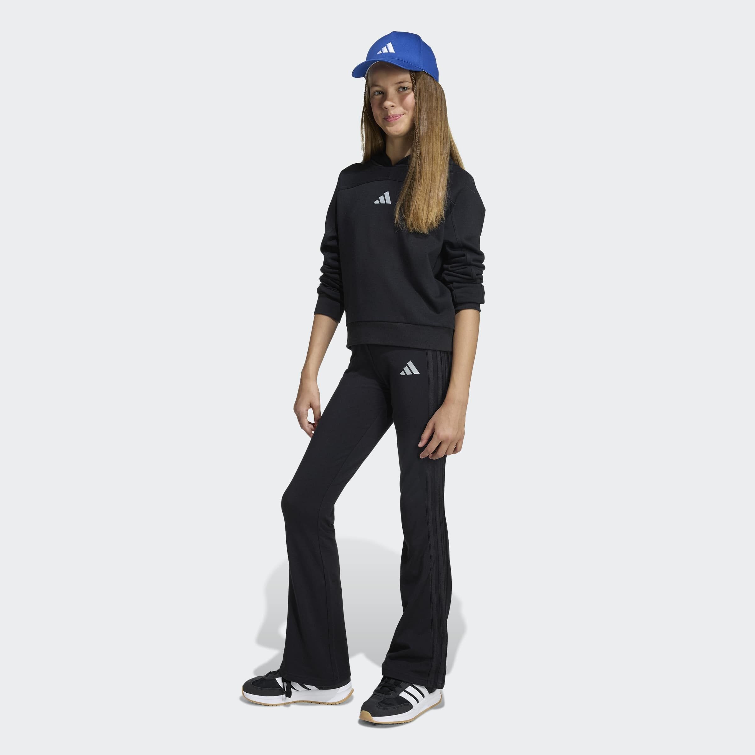 Adidas Sportswear Черные расклешенные спортивные брюки — фото 3