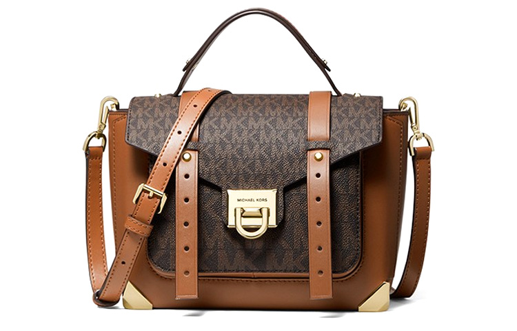 

MICHAEL KORS Кожаная сумка через плечо Manhattan, кроссбоди средний женский коричневый