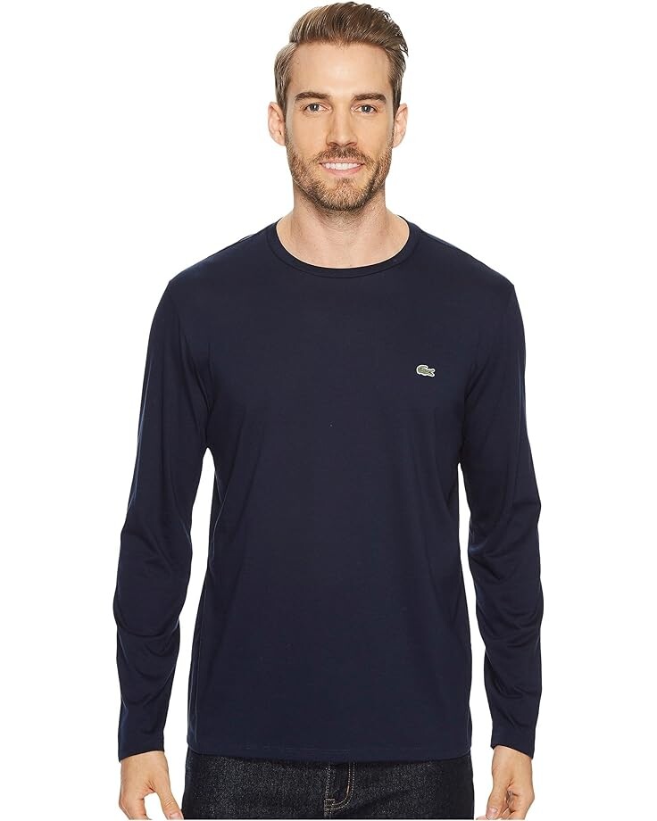 

Футболка Lacoste Long Sleeve Pima Jersey Crew Neck, цвет Navy Blue