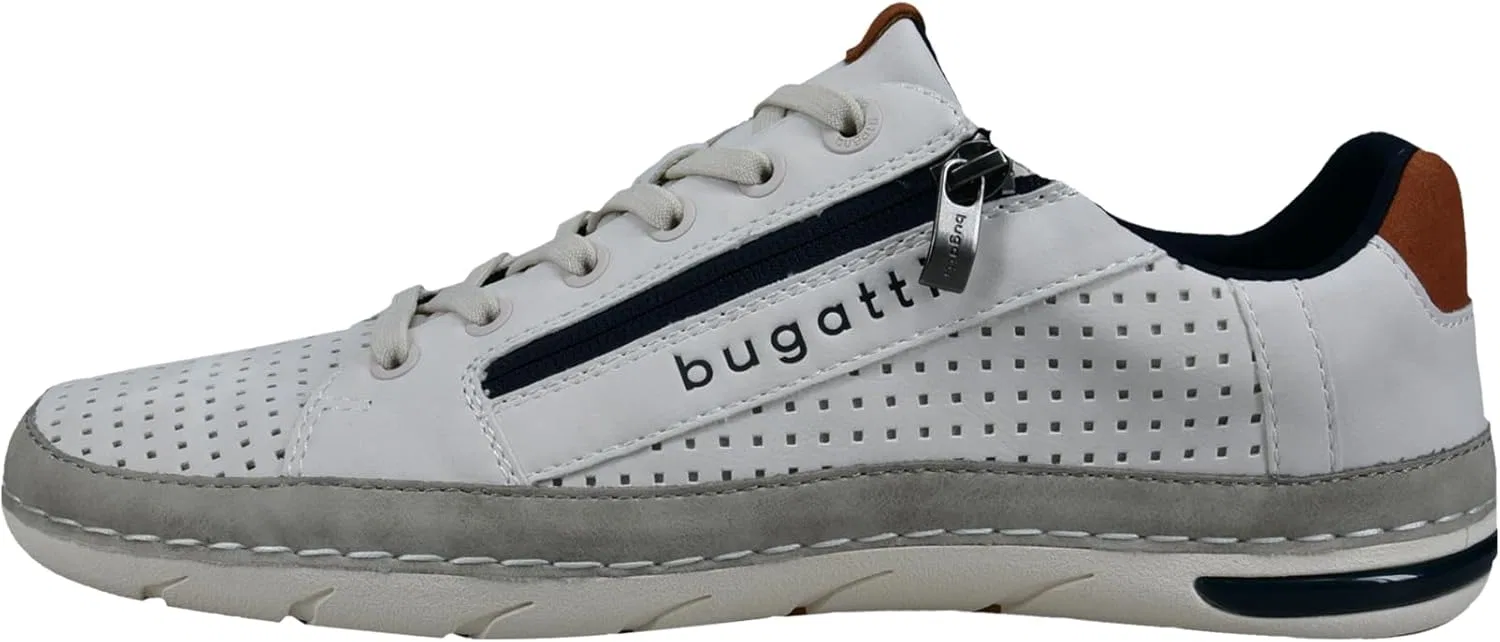 Мужские спортивные туфли Bugatti на шнуровке, сменная стелька, Offwhite 2100 — фото 2