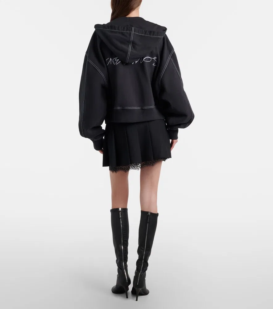 Мини-юбка Inbora с кружевной отделкой и плиссировкой Acne Studios, черный — фото 3