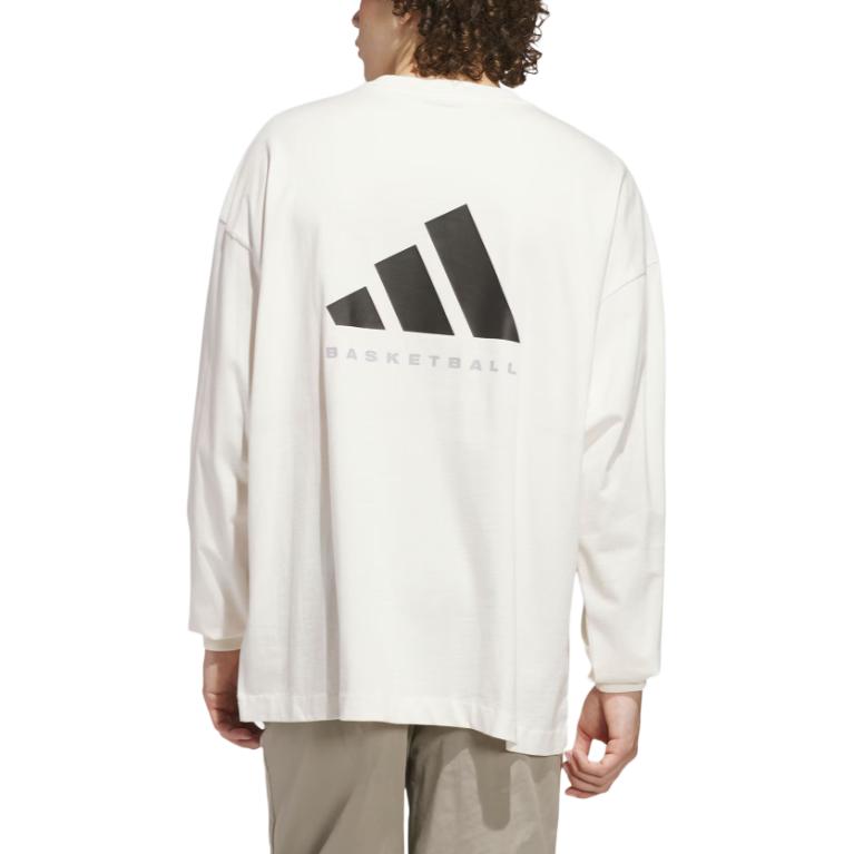 Баскетбольная футболка с длинным рукавом Adidas, белый — фото 3