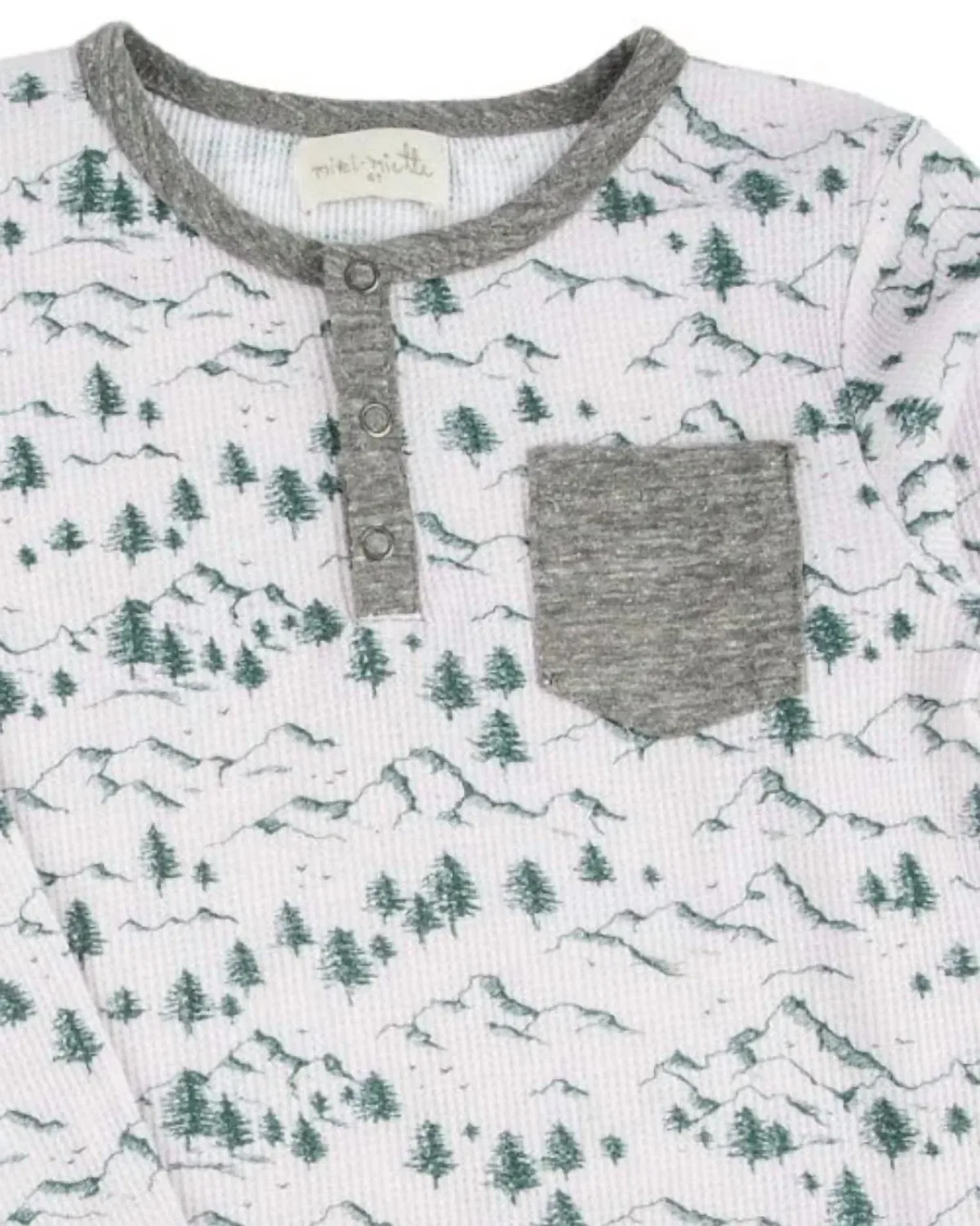 Детская футболка-поло Parker Waffle Henley Top в альпийском стиле Miki Miette, Alpine — фото 2