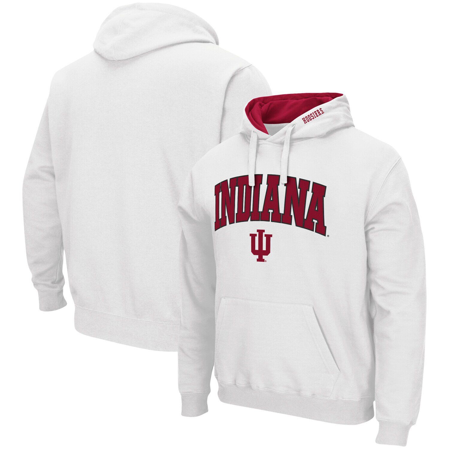 

Мужской белый пуловер с капюшоном Indiana Hoosiers Arch & Logo 3.0 Colosseum
