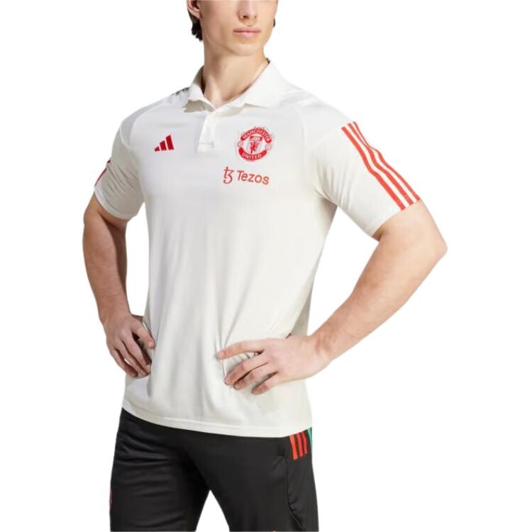 Футболка-поло Manchester United мужская белая Adidas, белый — фото 2
