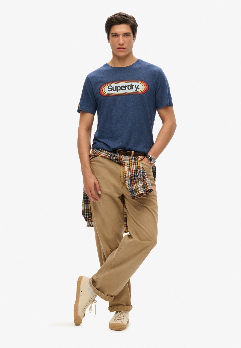 

Футболка с принтом ARCHIVE GRAPHIC Superdry, сине-серый